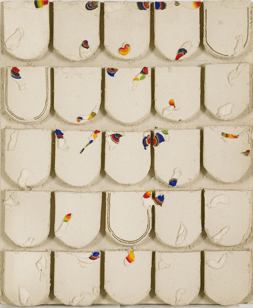 WORK '65-37, YUKIHISA ISOBE, 1965Oil and plaster on board72.0 × 60.0 × 6.5 cm