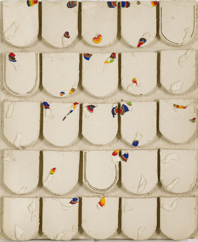 WORK '65-37, YUKIHISA ISOBE, 1965Oil and plaster on board72.0 × 60.0 × 6.5 cm