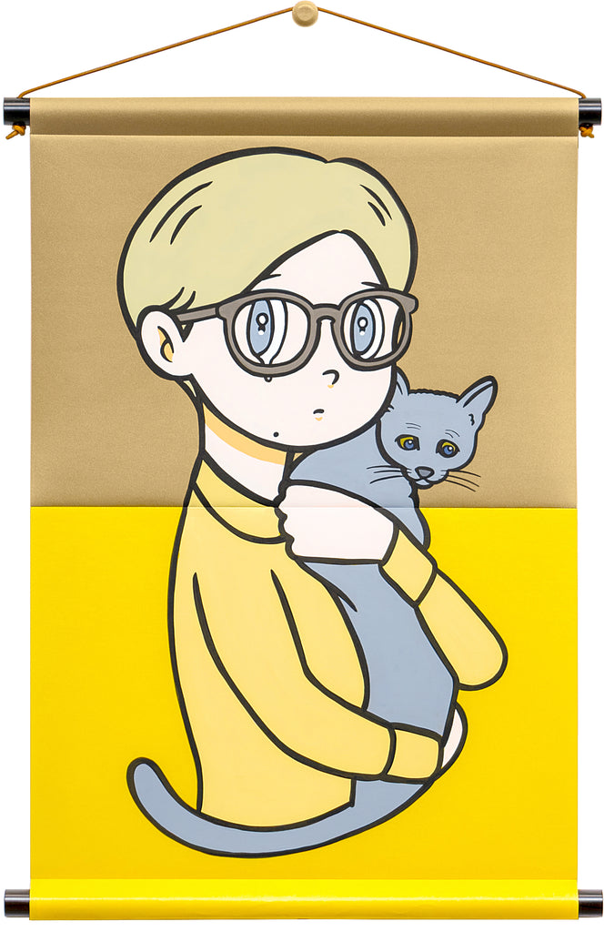 eyewater ver.morokoshi 2026/brown×yellow, YUYA HASHIZUME, 2026Acrylic on Japanese paper (naoron by onao)72.7 × 53.0 cm