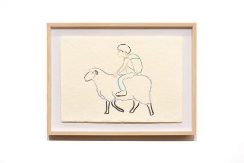 Sheep, YUYA HASHIZUME, 2026Acrylic on Japanese paper49.0 × 34.0 cm