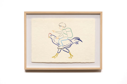 Rooster, YUYA HASHIZUME, 2026Acrylic on Japanese paper49.0 × 34.0 cm