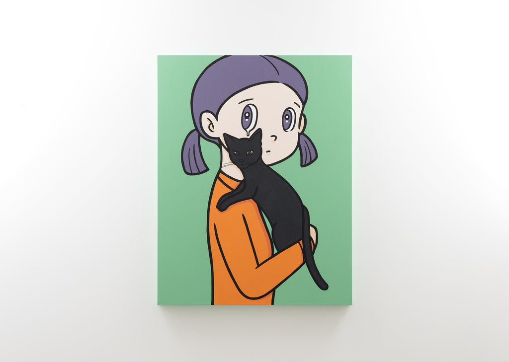 eyewater animal ver.black cat_2024 Macau, YUYA HASHIZUME, 2024Acrylic on canvas116.7 × 91.0 cm