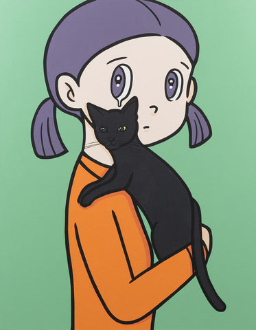 eyewater animal ver.black cat_2024 Macau, YUYA HASHIZUME, 2024Acrylic on canvas116.7 × 91.0 cm
