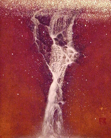 Nikai Waterfall, KAZUYUKI FUTAGAWA, 2014Natural Pigment on Japanese Paper27.3 × 22.0cm