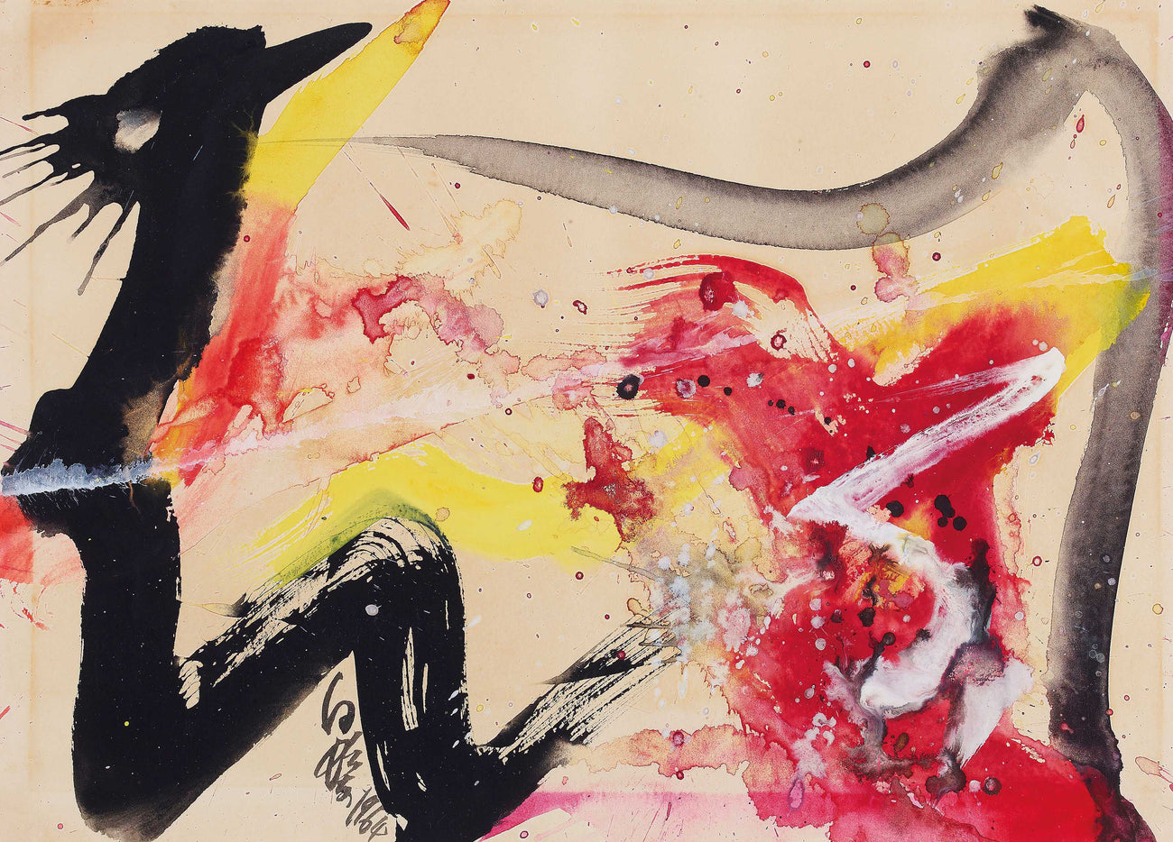 Work, KAZUO SHIRAGA, 1964Panel, Colored paper, Watercolor26.5 × 37.0cm