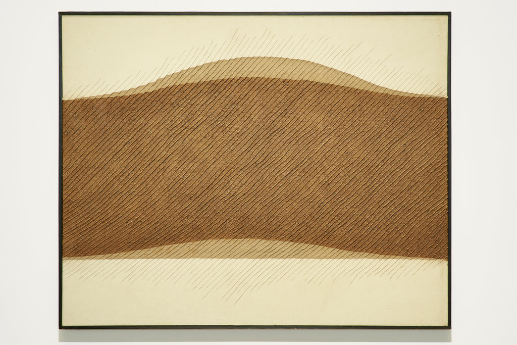 Untitled 151013, TSUYOSHI MAEKAWA, 1985Oil, burlap on panel130.3 × 162.1cm