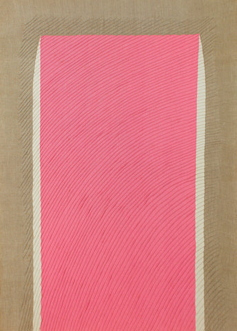 Untitled 160429, TSUYOSHI MAEKAWA, 1985Burlaps, cotton cloth, stitching on panel130.5 × 91.5 cm