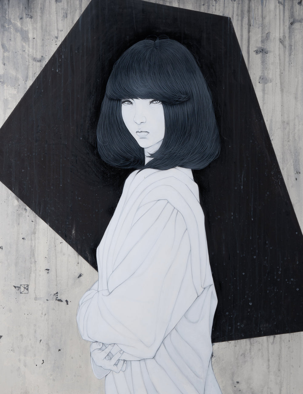 Visitor -Inside-, YU KAWASHIMA, 2023Mineral pigments, ink on hemp paper116.7 × 90.9 cm