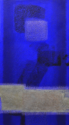 IN BLUE Sep '16, KATSUYOSHI INOKUMA, 2016Acrylic and coffee powder on board90.0 × 50.0 cm