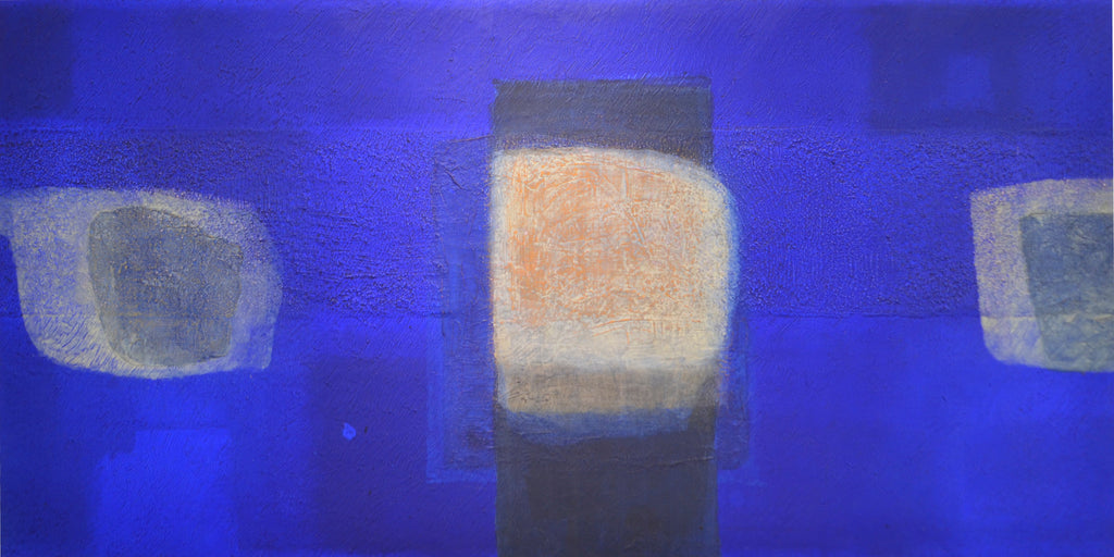IN BLUE Jan '19 (I), KATSUYOSHI INOKUMA, 2019Acrylic and coffee powder on canvas60.0 × 120.0 cm