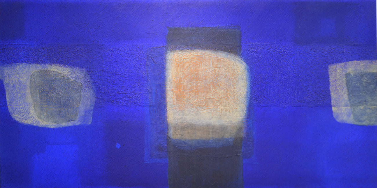 IN BLUE Jan '19 (I), KATSUYOSHI INOKUMA, 2019Acrylic and coffee powder on canvas60.0 × 120.0 cm