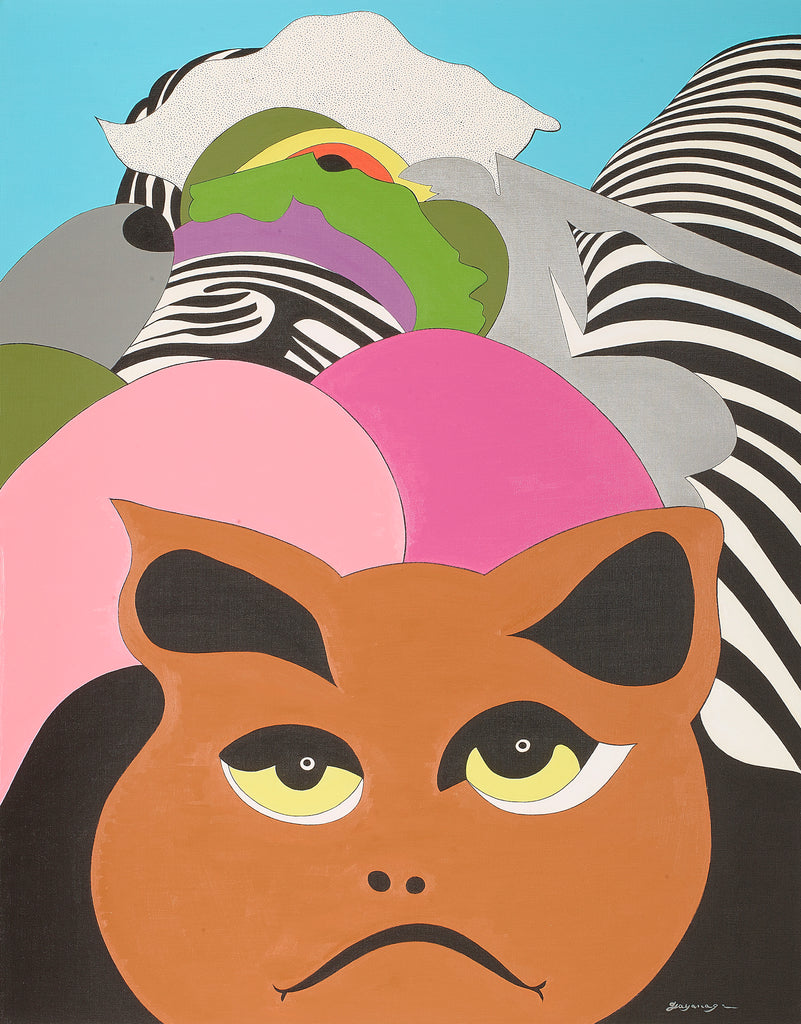 Black Cat Travels Outer Space, GO YAYANAGI, 2020Panel, Canvas, Oil painting, Acrylic, Mixed media116.7 × 90.9cm