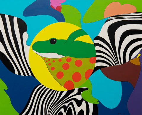 Dream Frog. Spring has come!, GO YAYANAGI, 2022Panel, Canvas, Acrylic, Oil painting130.3 × 162.1cm