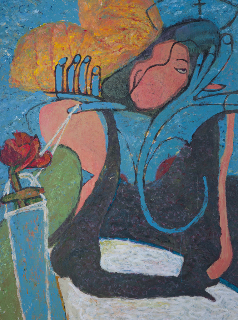 Visitor, SACHIKO KAMIKI, 2023Acrylic on canvas130.3 × 97.0 cm