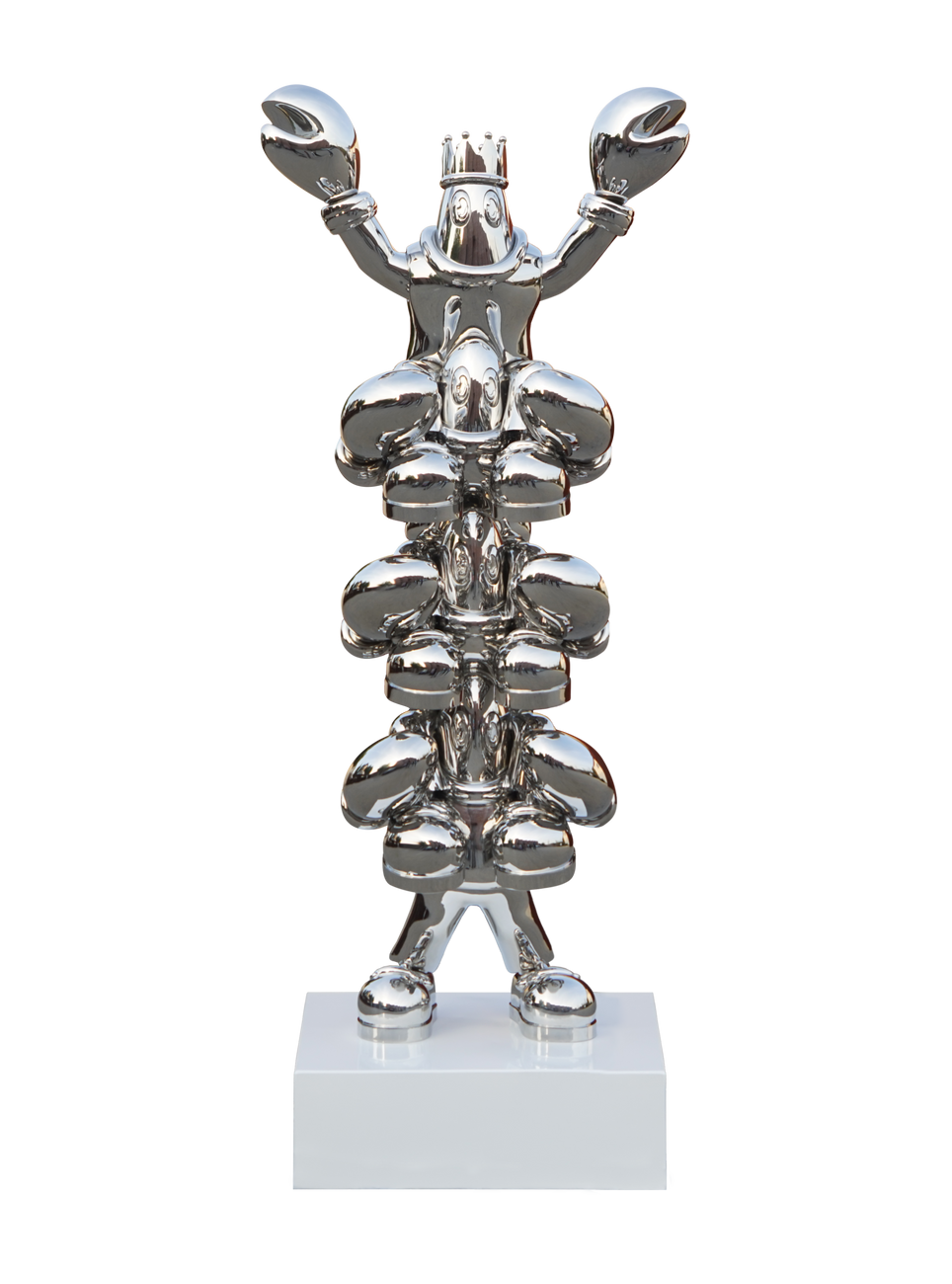 LOBSTER TOTEM (SILVER KING), PHILIP COLBERT, 2022Mirror stainless steel111.0 × 94.0 × 252.0 cmEdition of 3 Plus 2Artist's Proofs (#1/3)