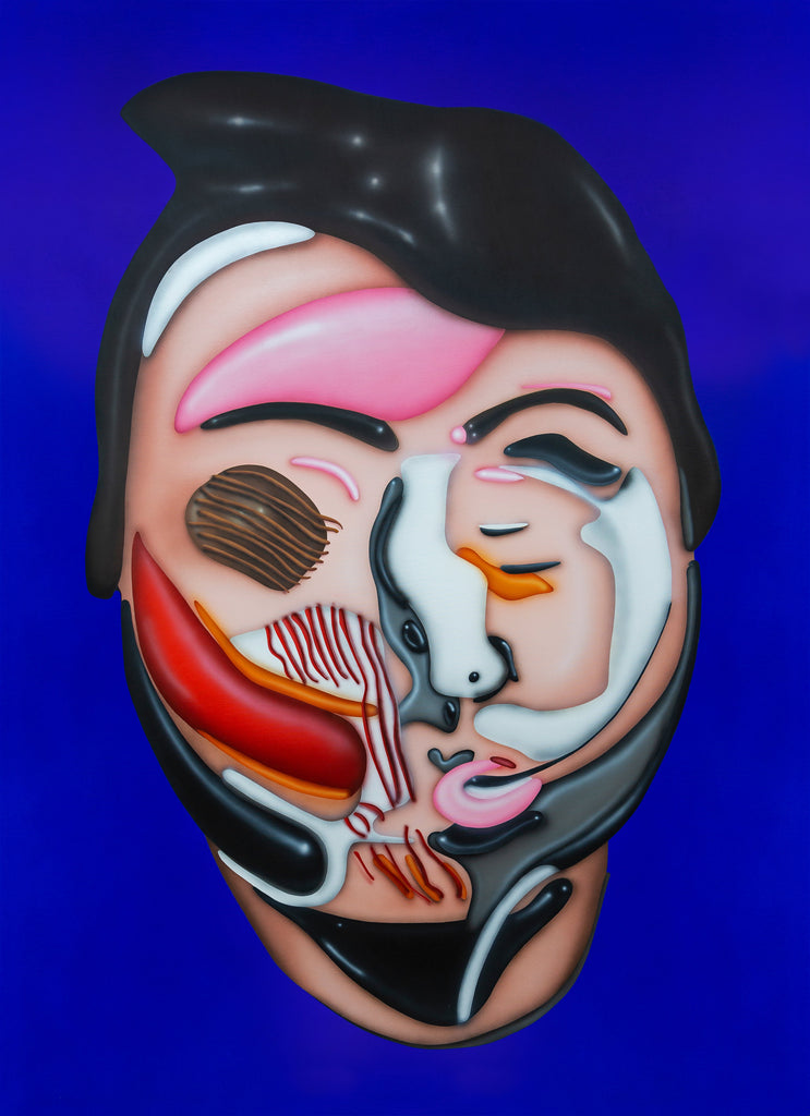 HEAD STUDY FROM THE LOBSTER LAND MUSEUM (BLUE), PHILIP COLBERT, 2019Panel, Canvas, Oil, Acrylic200.0 × 145.0 × 4.5 cm