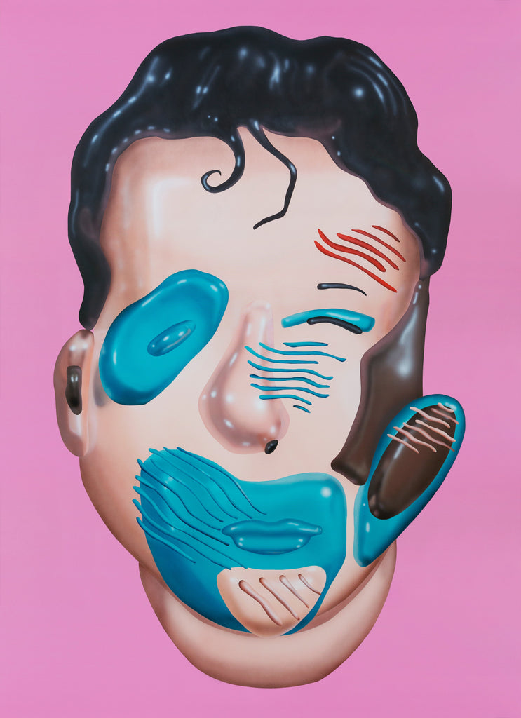 HEAD STUDY FROM THE LOBSTER LAND MUSEUM (PINK), PHILIP COLBERT, 2019Panel, Canvas, Oil, Acrylic200.0 × 145.0 × 4.5 cm