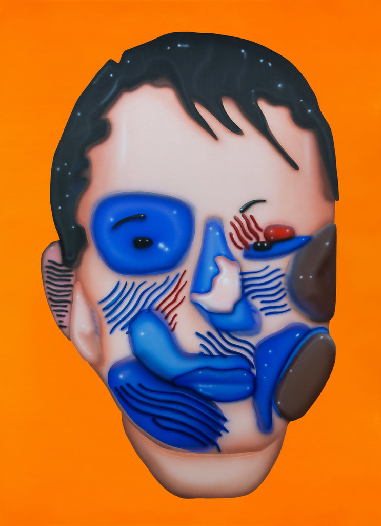 HEAD STUDY FROM THE LOBSTER LAND MUSEUM (ORANGE), PHILIP COLBERT, 2019Panel, Canvas, Oil, Acrylic200.0 × 145.0 × 4.5 cm