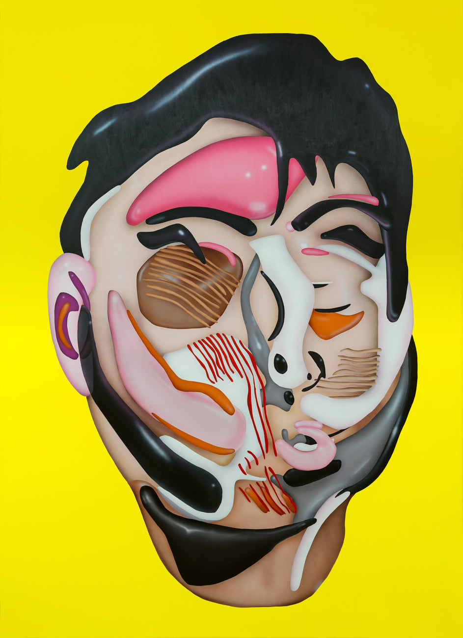 HEAD STUDY FROM THE LOBSTER LAND MUSEUM (YELLOW), PHILIP COLBERT, 2019Panel, Canvas, Oil, Acrylic200.0 × 145.0 × 4.5 cm