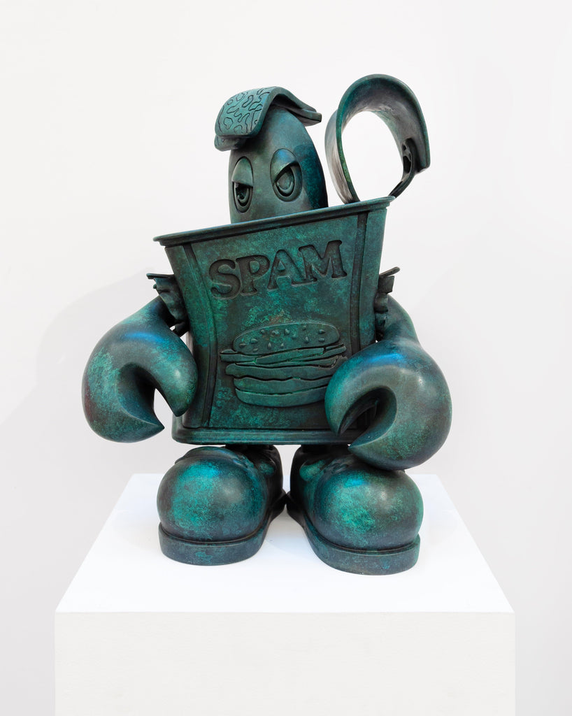 Lobstar Spam Can, PHILIP COLBERT, 2023Bronze with green patina45.0 × 34.0 × 23.5 cmEdition of 5 Plus 2Artist's Proofs (#1/5)