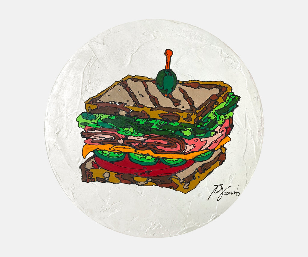 one dish 01, icco Yoshimura, 2022Panel, Canvas, Acrylic25.0Φ