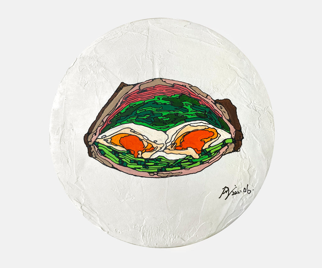 one dish 02, icco Yoshimura, 2022Panel, Canvas, Acrylic25.0Φ
