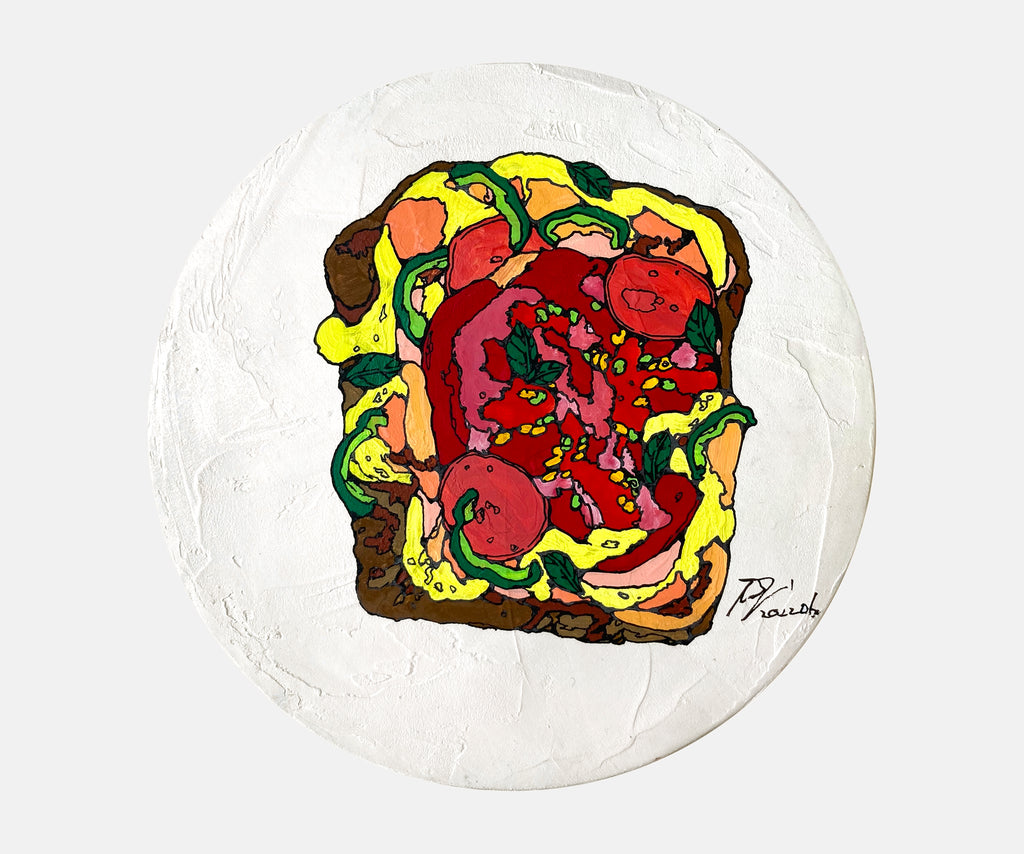 one dish 03, icco Yoshimura, 2022Panel, Canvas, Acrylic25.0Φ