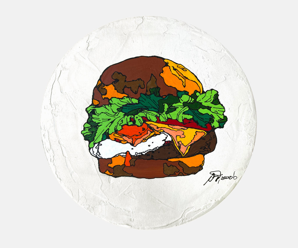 one dish 04, icco Yoshimura, 2022Panel, Canvas, Acrylic25.0Φ