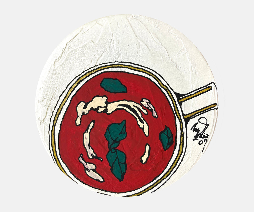 one dish 06, icco Yoshimura, 2022Panel, Canvas, Acrylic15.0Φ