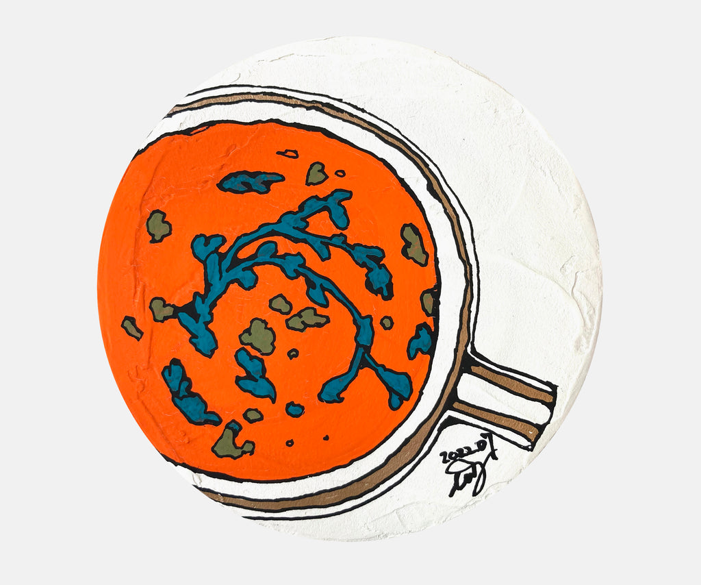 one dish 07, icco Yoshimura, 2022Panel, Canvas, Acrylic15.0Φ