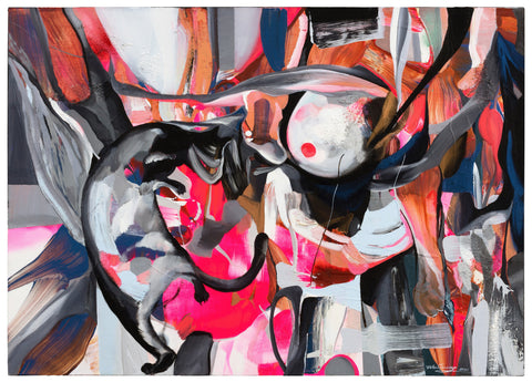 A Cat's Summer Festival, WU SHUANG, 2021Oil on canvas50 x 70cm