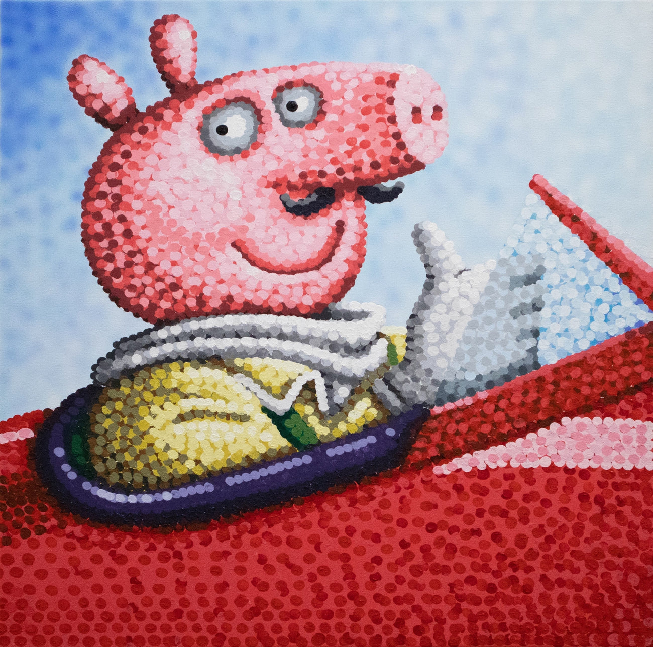PEPPER PORCO PIG, SEBASTIAN CHAUMETON, 2023Panel, Canvas, Acrylic66.8 × 66.4 × 4.0 cm