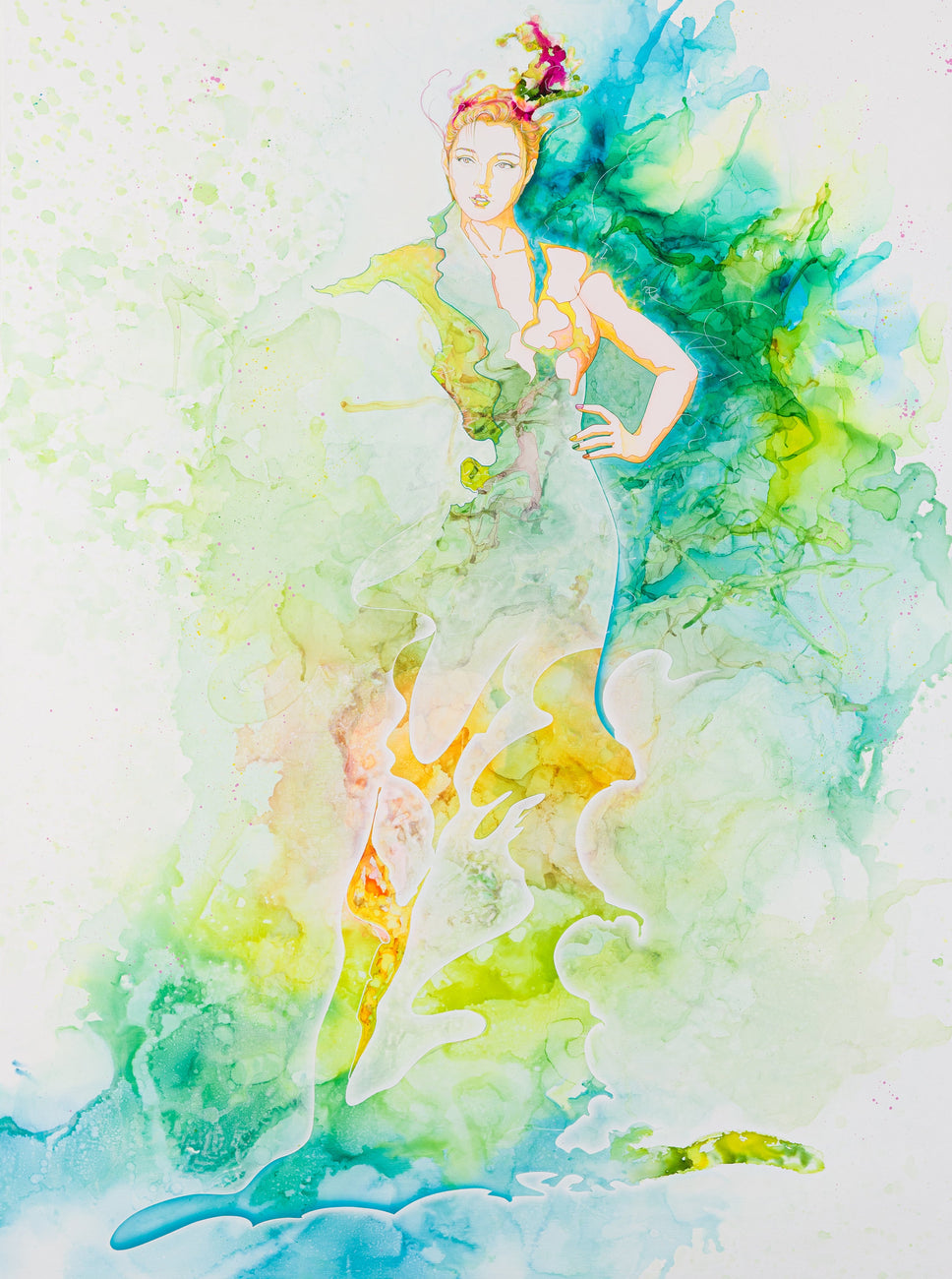 Edge-004R, SENKO TAKAHASHI, 2023Panel, canvas, acrylic, airbrushing, ink130.3 × 97.0 cm