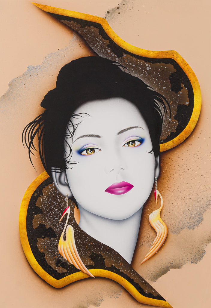 MIYABI - Elegance, SENKO TAKAHASHI, 1995Frame, acrylic, airbrush, on paperboard72.8 × 51.5 cm