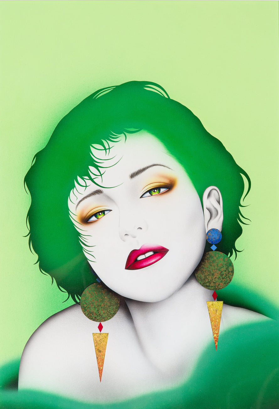 MOEGI - Yellowish Green, SENKO TAKAHASHI, 1993Frame, acrylic, airbrush, on paperboard51.5 × 36.4 cm