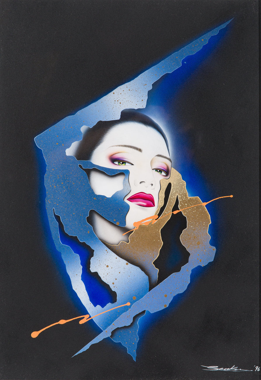 BYAKUYA -White Night-, SENKO TAKAHASHI, 1996Frame, acrylic, airbrush, on paperboard51.5 × 36.4 cm