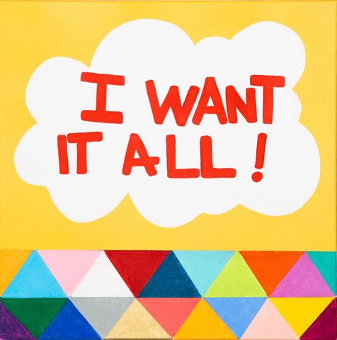 I want it all, DEBBIE REDA, 2023Panel, Canvas, Oil stick, Acrylic45.0 × 45.0