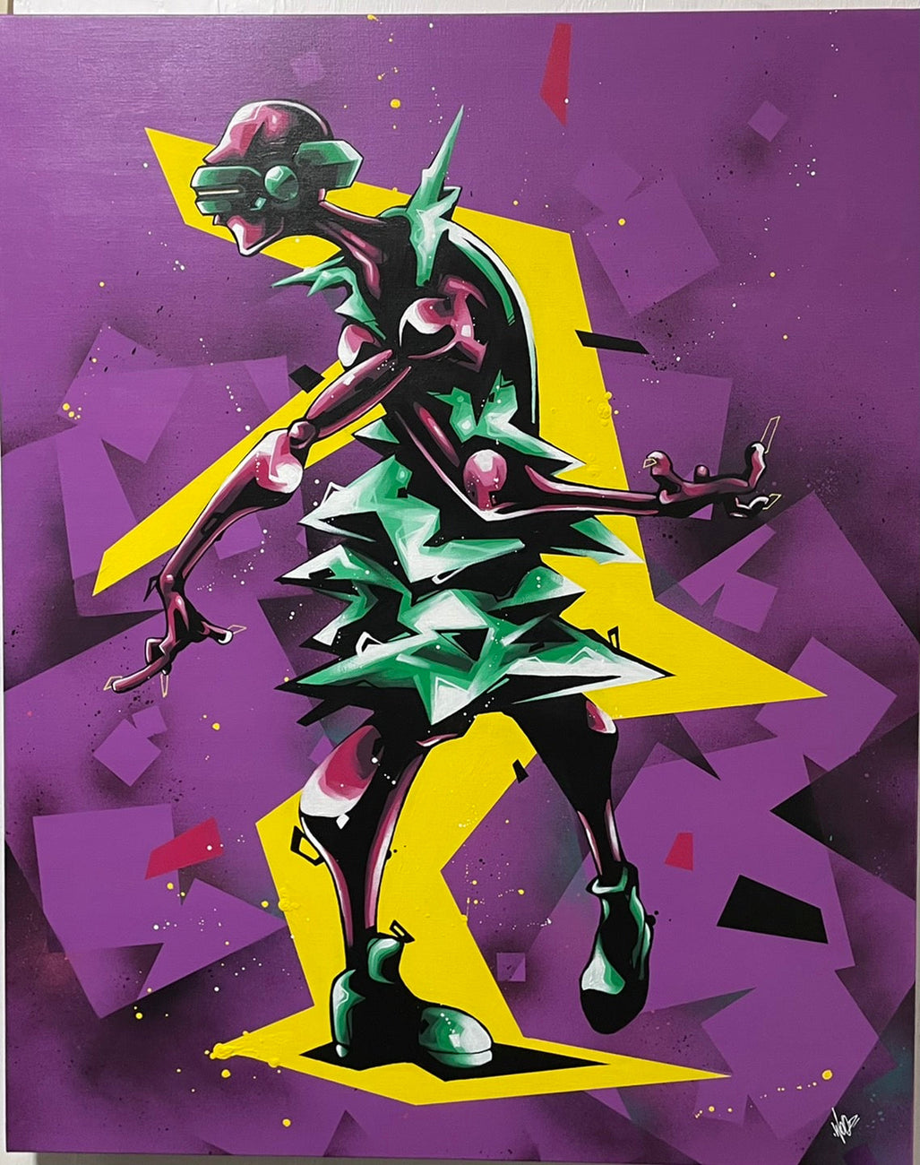 Silhouette purple, MANABU MORITA, 2022Panel, Acrylic, Marker, Wood frame, spray, Canvas100.3 × 80.5cm