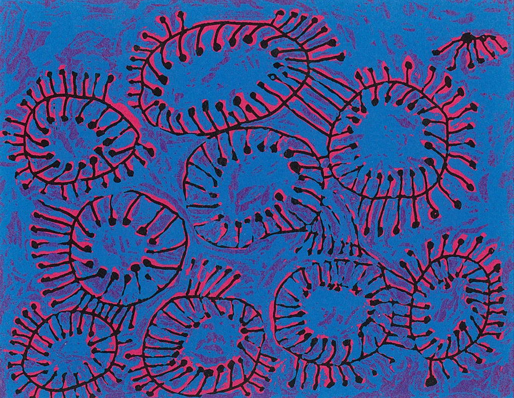 Petals Are Soaring into the Air, YAYOI KUSAMA, 2012Frame, paper, etching, silk screen, emboss31.5 x 40.7 cmPP 1/5